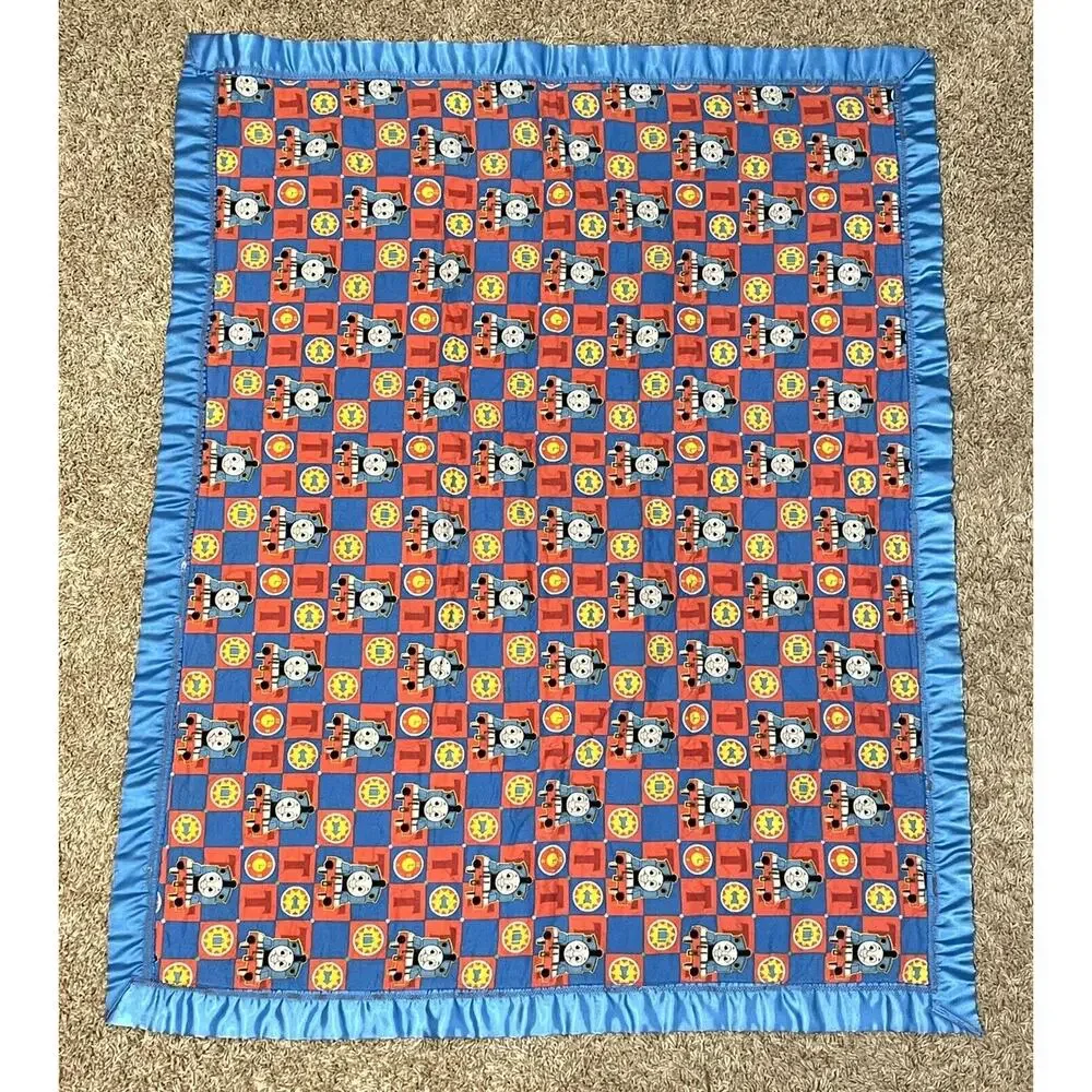 Vintage Thomas the Train Baby Blanket Quilt Comforter Lightweight 42.5” x 34